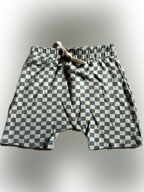 BABY SPROUTS Checkerboard Pull-On Kids Shorts in Blue and Cream